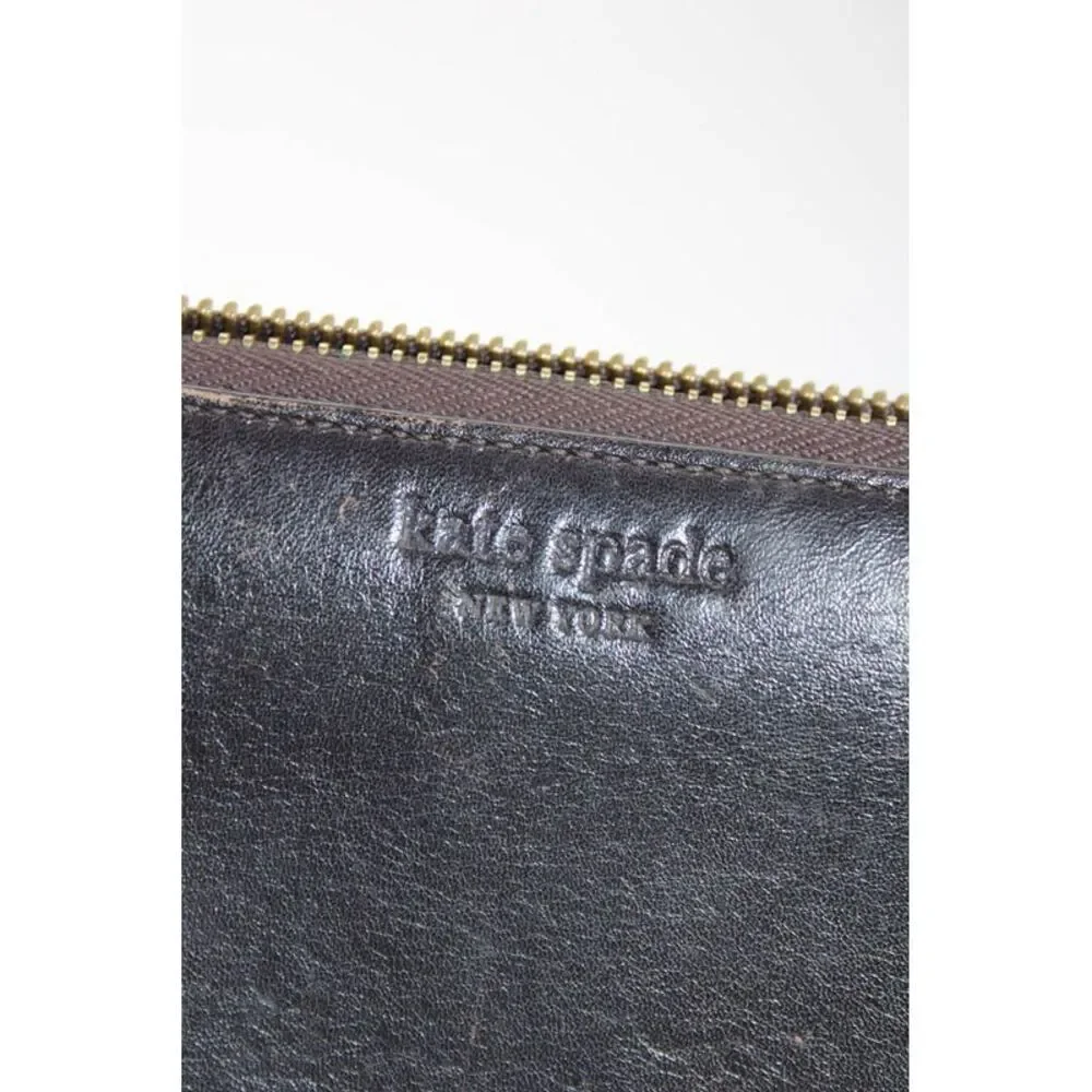 Kate Spade New York Leather Zip Around Multi Pocket Card Wallet Dark Brown - Picture 10 of 10